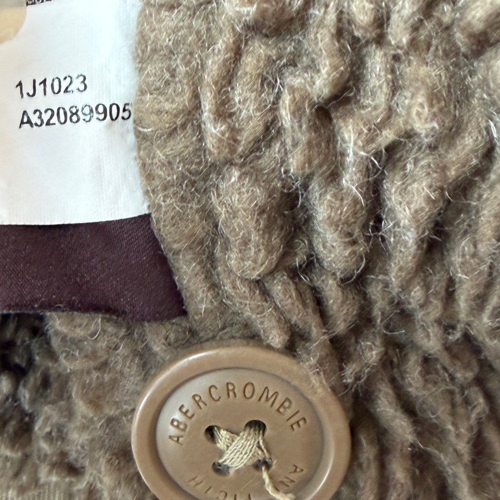 Abercrombie & Fitch Khaki Adirondack Jacket with Sherpa Collar Men Size Small - Picture 12 of 12